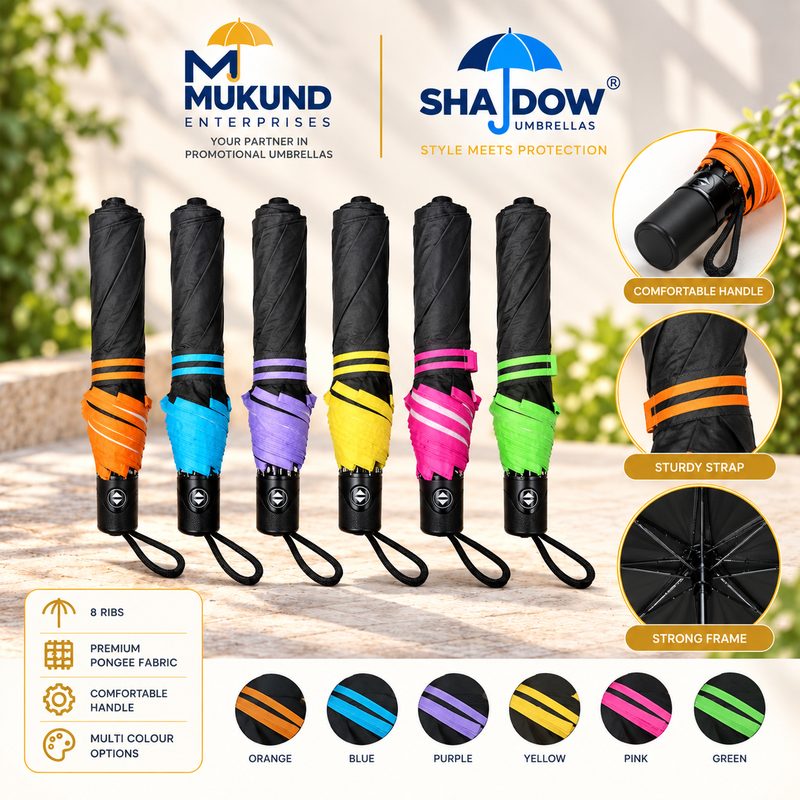 27" 3 Fold Piping Umbrella