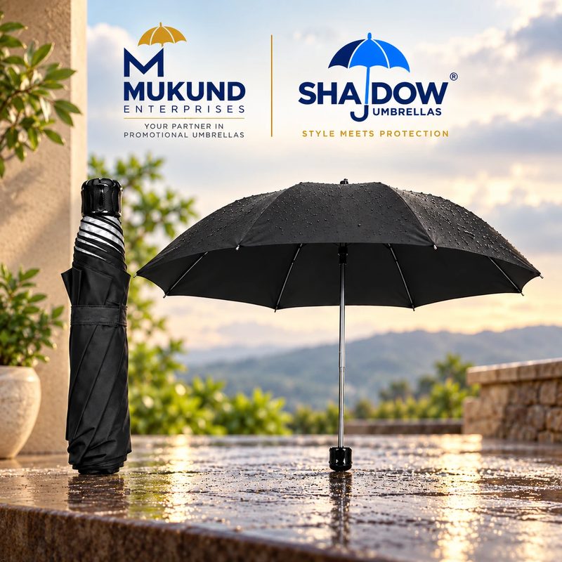3 Fold Black Silver Manual Umbrella